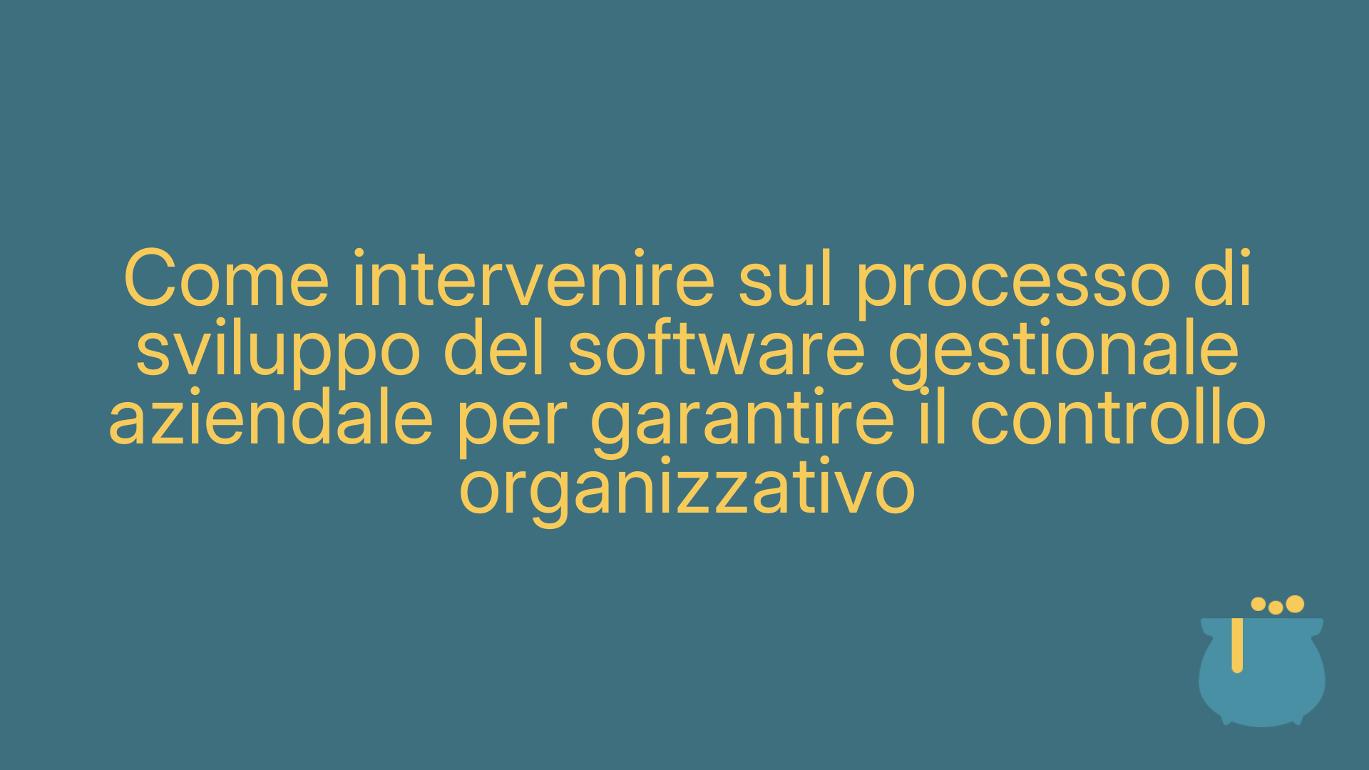 Come intervenire sul processo di sviluppo del software gestionale aziendale per garantire il controllo organizzativo