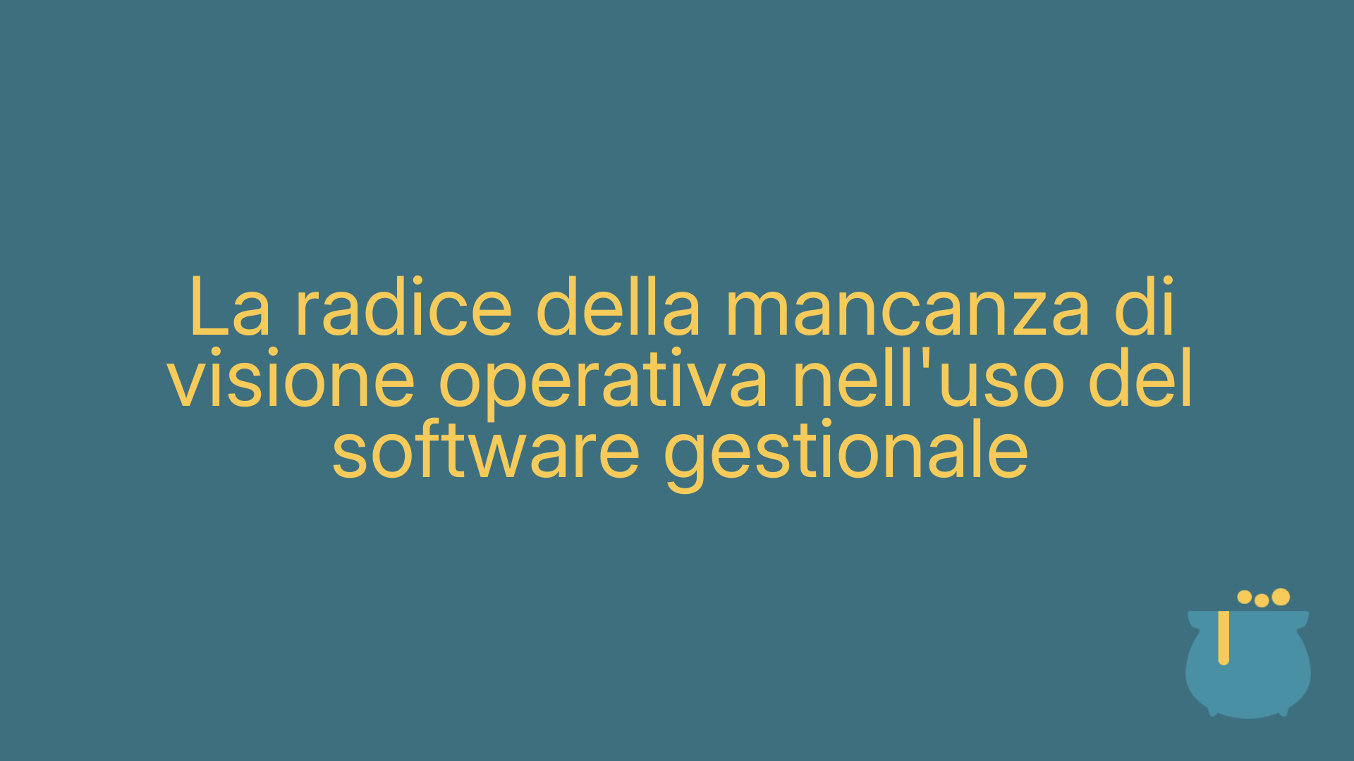 La radice della mancanza di visione operativa nell'uso del software gestionale