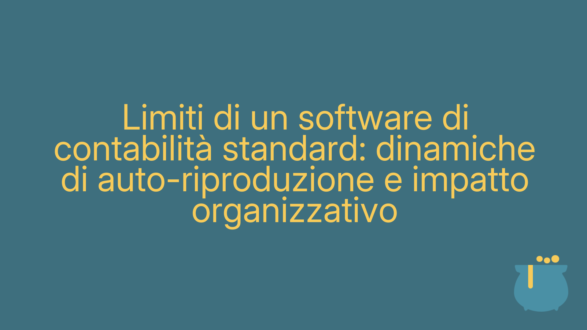 Limiti di un software di contabilità standard: dinamiche di auto-riproduzione e impatto organizzativo
