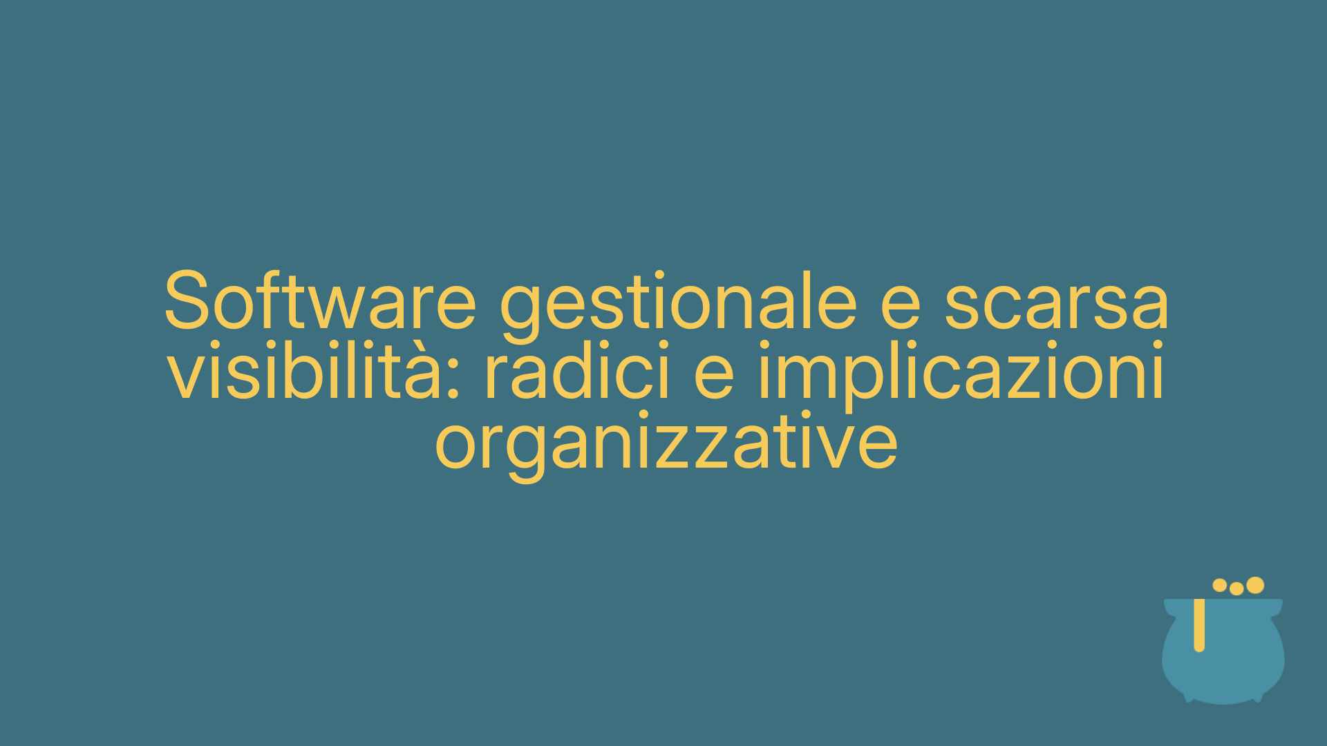 Software gestionale e scarsa visibilità: radici e implicazioni organizzative