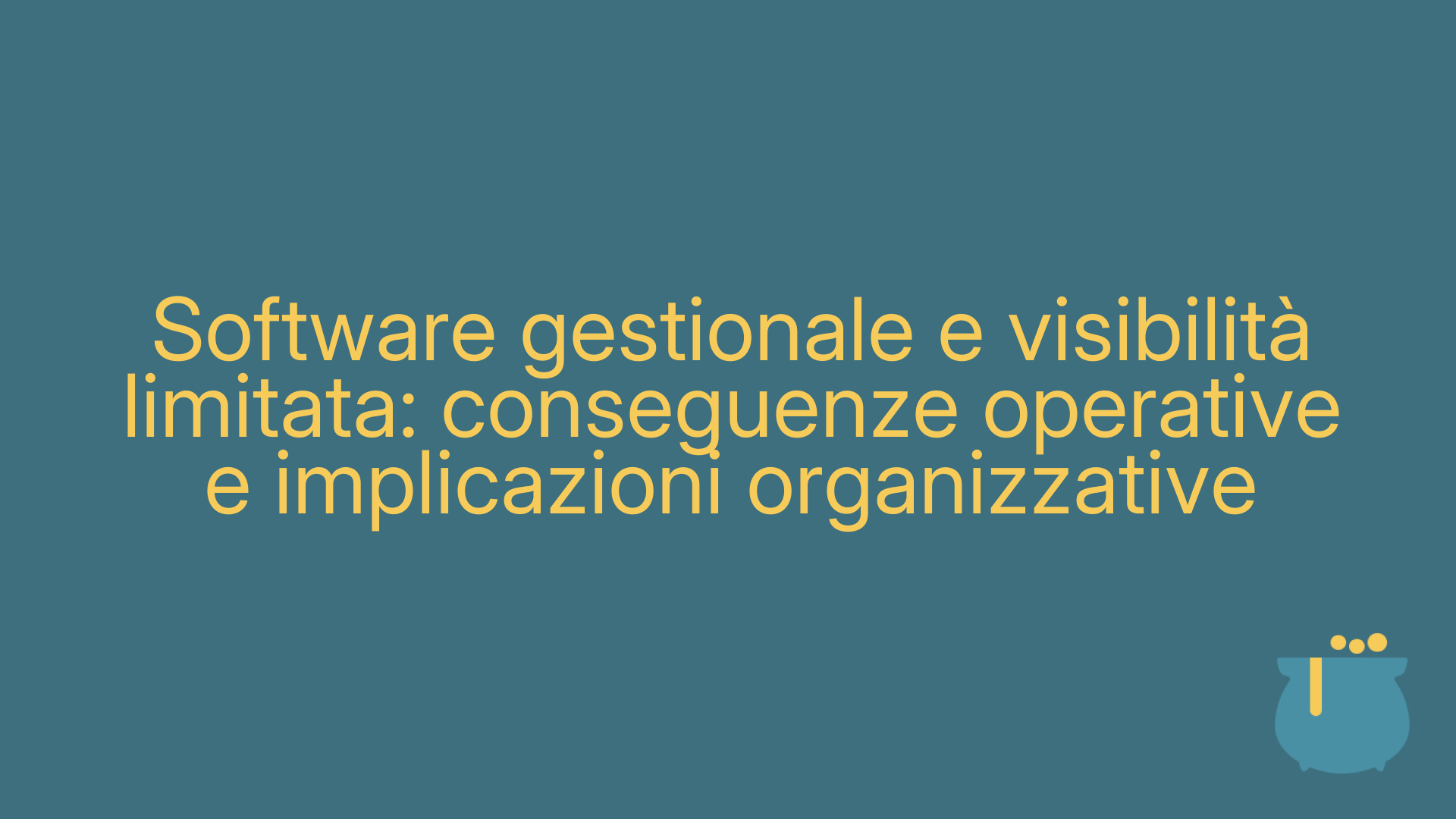 Software gestionale e visibilità limitata: conseguenze operative e implicazioni organizzative