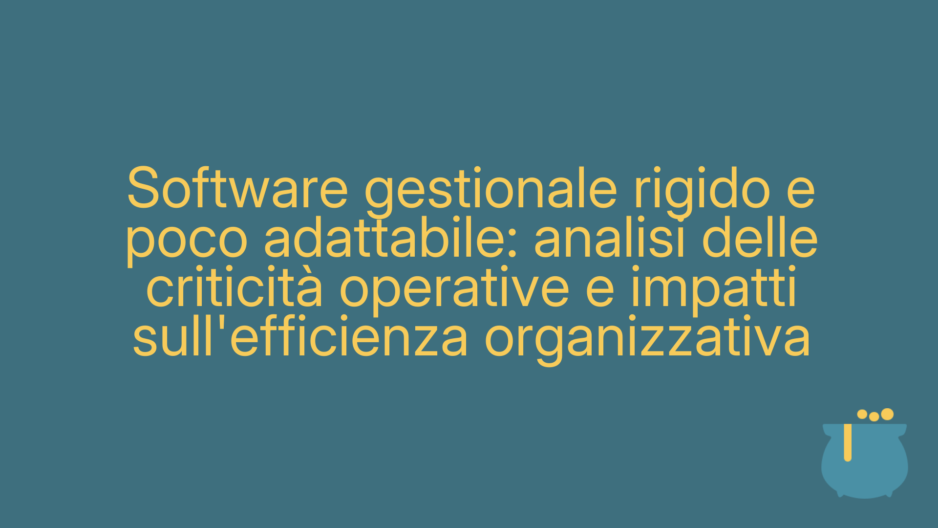 Software gestionale rigido e poco adattabile: analisi delle criticità operative e impatti sull'efficienza organizzativa